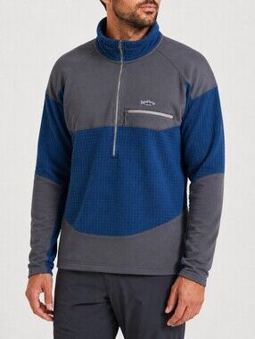Patagonia R1 Fitz Roy 1/4 Zip Pullover Blue Gray Polartec Fleece Men's M